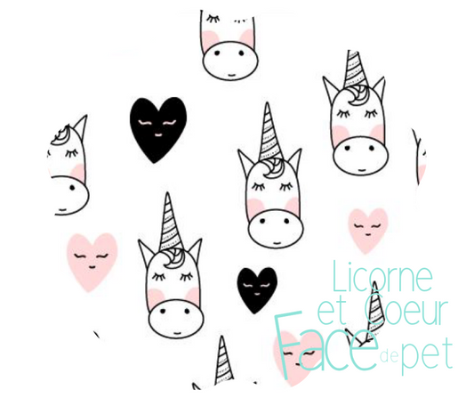 Serviette hygiénique lavable licorne et coeur