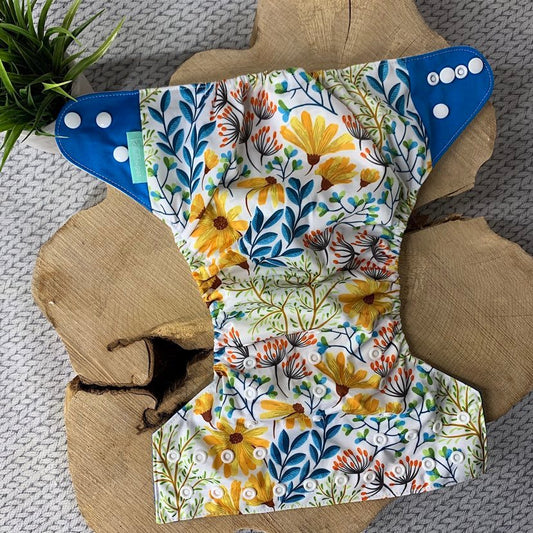 Couche lavable champ fleuri