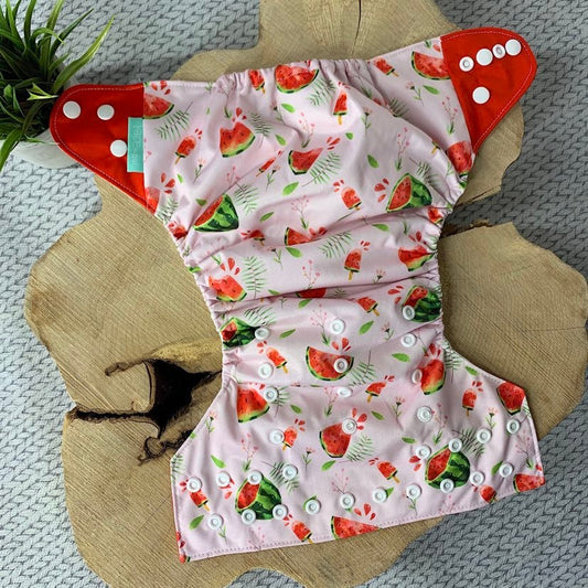 Couche lavable melon et fleur