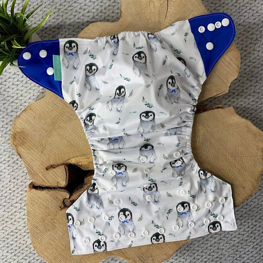 Couche lavable pingouin