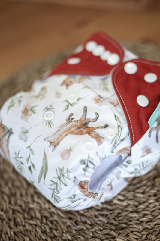 Couche lavable Renard et feuilles