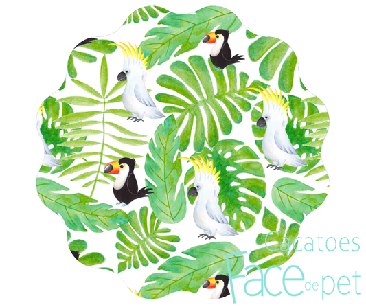 Serviette hygiénique lavable cacatoes